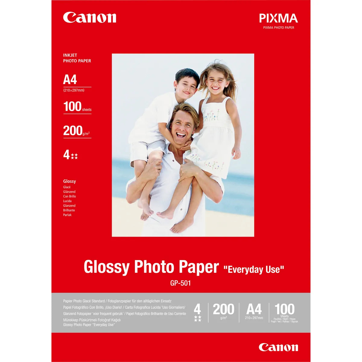 Canon GP-501 / 0775B001 / Glossy Fotopapier weiß (21 x 29,7cm (DIN A4), 100 Blatt, 200 g/m²)