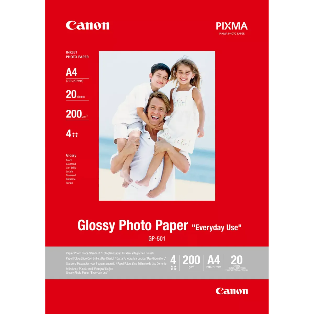 Canon GP-501 / 0775B082 Fotopapier weiß (21 x 29,7cm (DIN A4), 20 Blatt, 200 g/m²)
