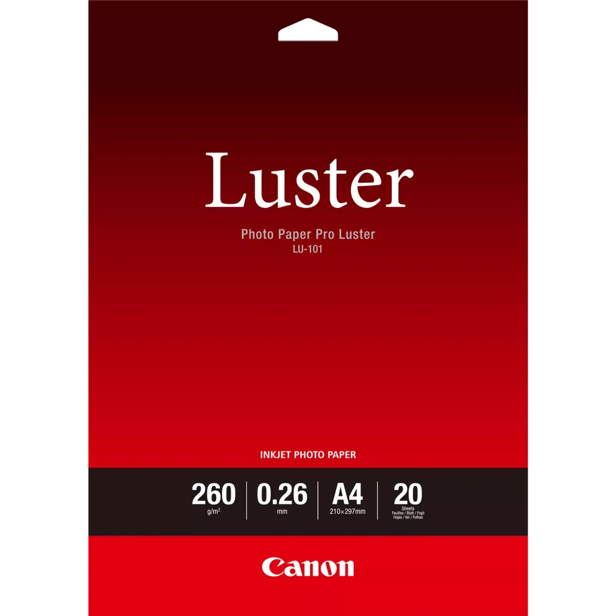 Canon LU-101 / 6211B006 / Luster Fotopapier weiß (21 x 29,7cm (DIN A4), 20 Blatt, 260 g/m²)