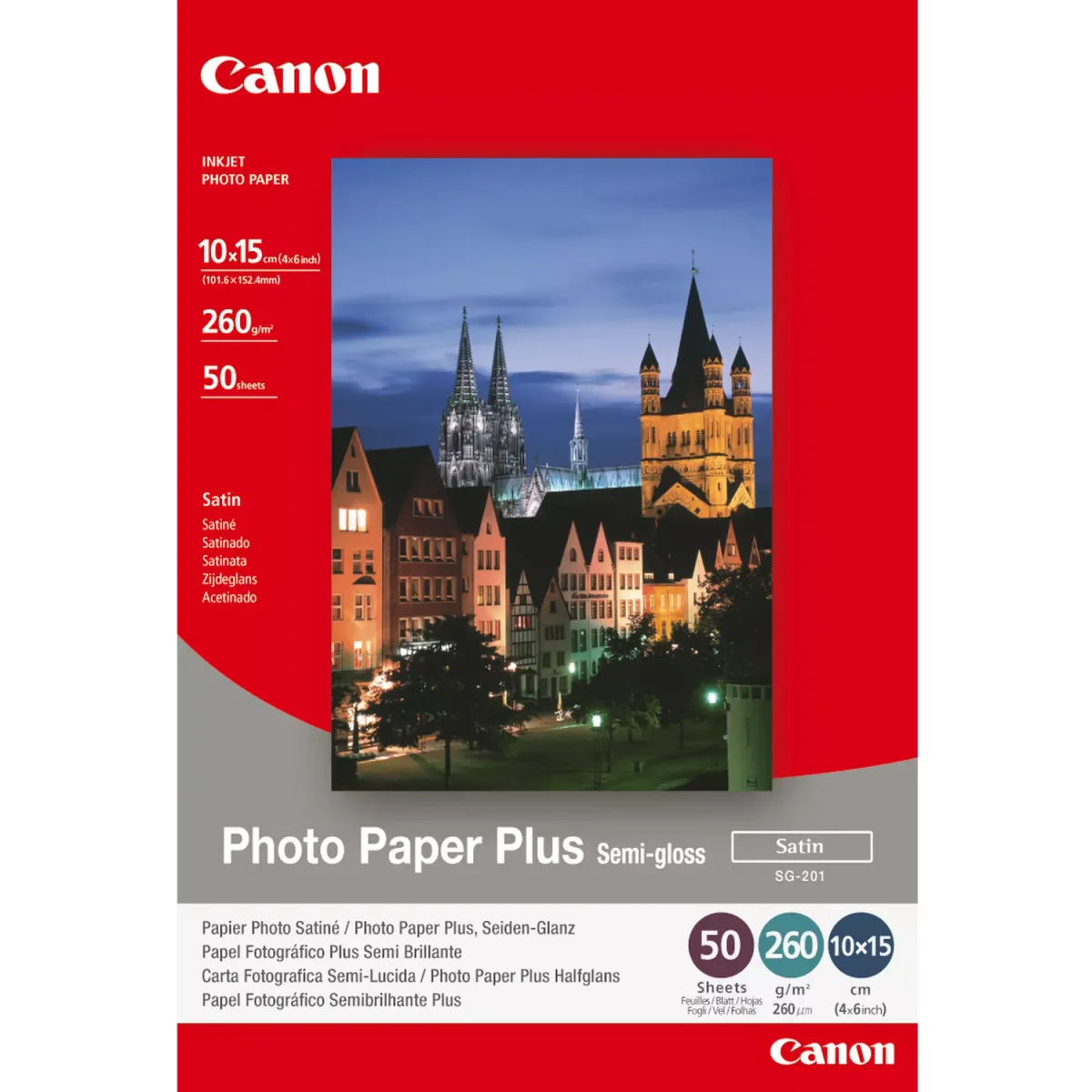 Canon SG-201 / 1686B018 / Semi-gloss Satin Fotopapier weiß (20,32 x 25,4cm, 8 x 10'', 20 Blatt, 260 g/m²)