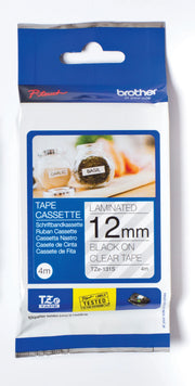 Brother TZE-131S Schriftband schwarz auf transparent (12mm x 4m, laminiert)