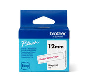 Brother Btag-232 Schriftband rot auf weiß (12mm x 4m)