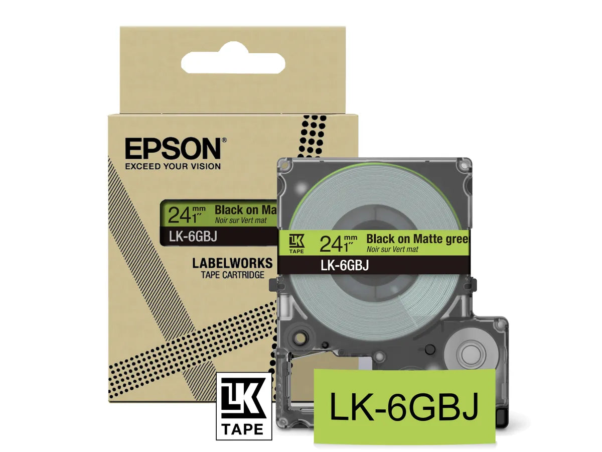 Epson LK-6GBJ / C53S672079 Schriftband schwarz auf matt grün (24mm x 8m)