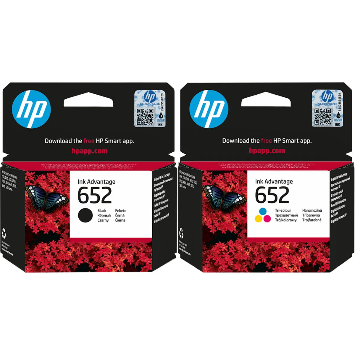 HP 652 / F6V25AE & F6V24AE Tinten Sparset schwarz, color (2 Stück)