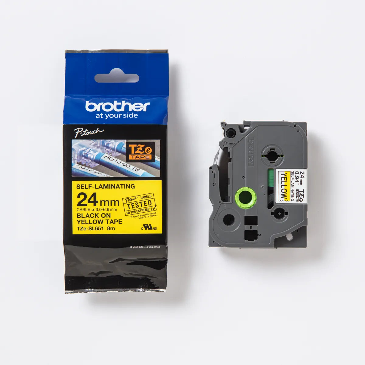 Brother TZe-SL651 Schriftband schwarz auf gelb (24mm x 8m)