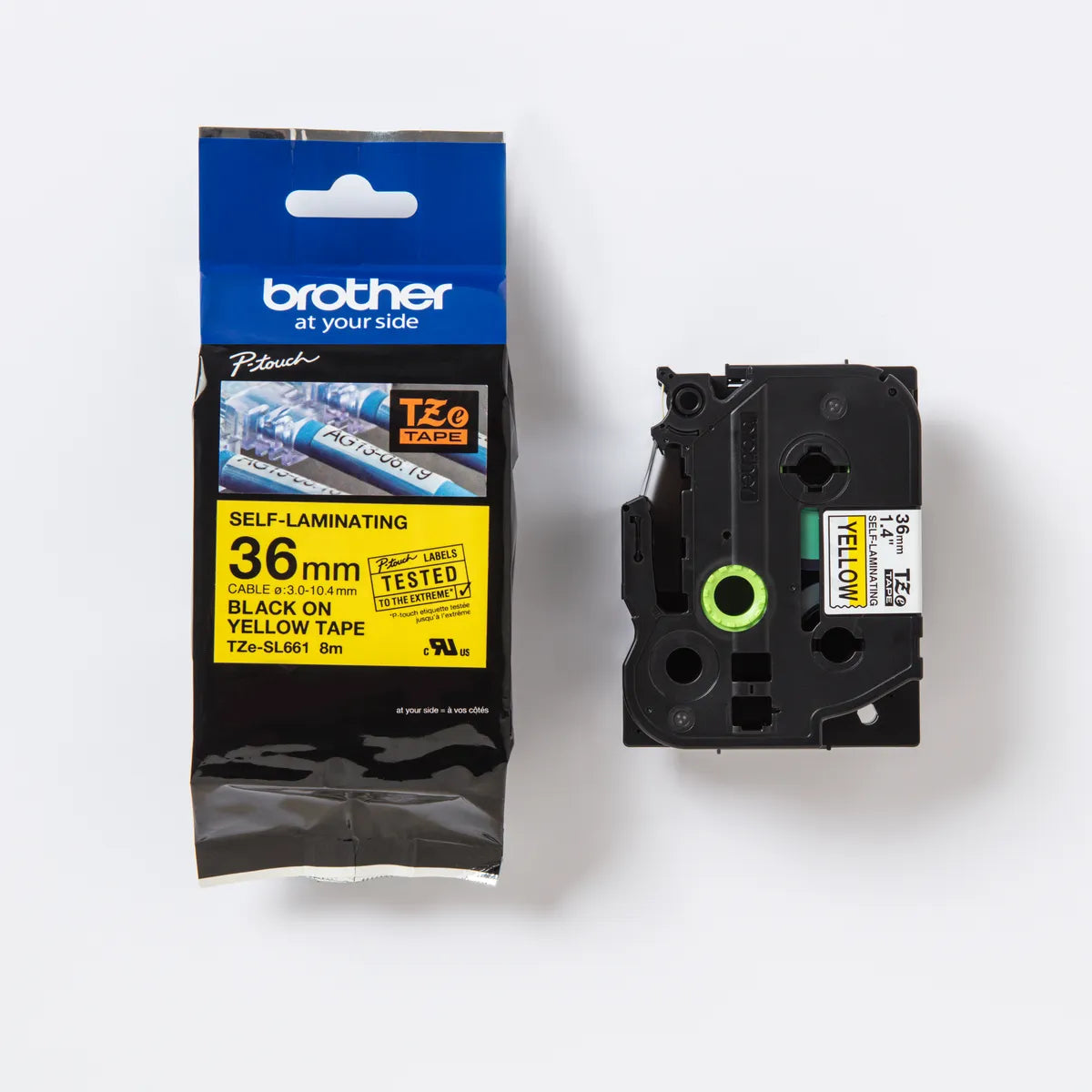 Brother TZe-SL661 Schriftband schwarz auf gelb (36mm x 8m)