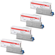 OKI 46490608 / 46490607 / 46490606 / 46490605 Toner Sparset schwarz, cyan, magenta, gelb (4 Stück)