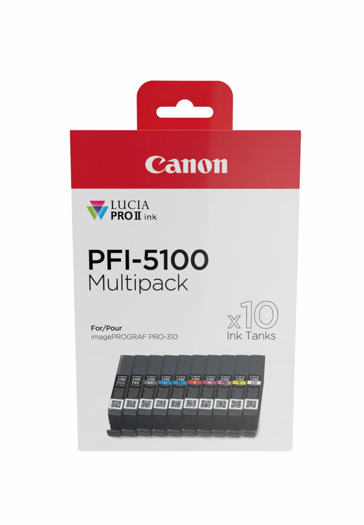 Canon PFI-5100 / 6951C009 Tinten Sparset matt schwarz, photo schwarz, cyan, magenta, gelb, photo cyan, photo magenta, rot, grau, chroma optimizer (10 Stück)