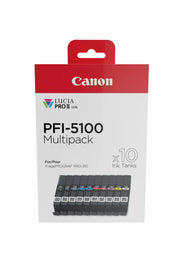 Canon PFI-5100 / 6951C009 Tinten Sparset matt schwarz, photo schwarz, cyan, magenta, gelb, photo cyan, photo magenta, rot, grau, chroma optimizer (10 Stück)