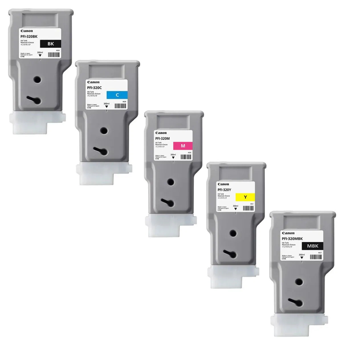 Canon PFI-320 Tinten Sparset schwarz, cyan, magenta, gelb, matt schwarz (5 Stück)