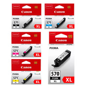 Canon PGI-570XL & CLI-571XL Tinten Sparset schwarz, cyan, magenta, gelb, photo schwarz (5 Stück)