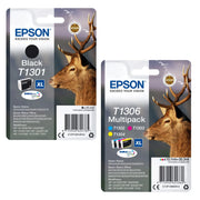 Epson T1301 & T1306 Tinten Sparset schwarz, cyan, magenta, gelb (4 Stück)