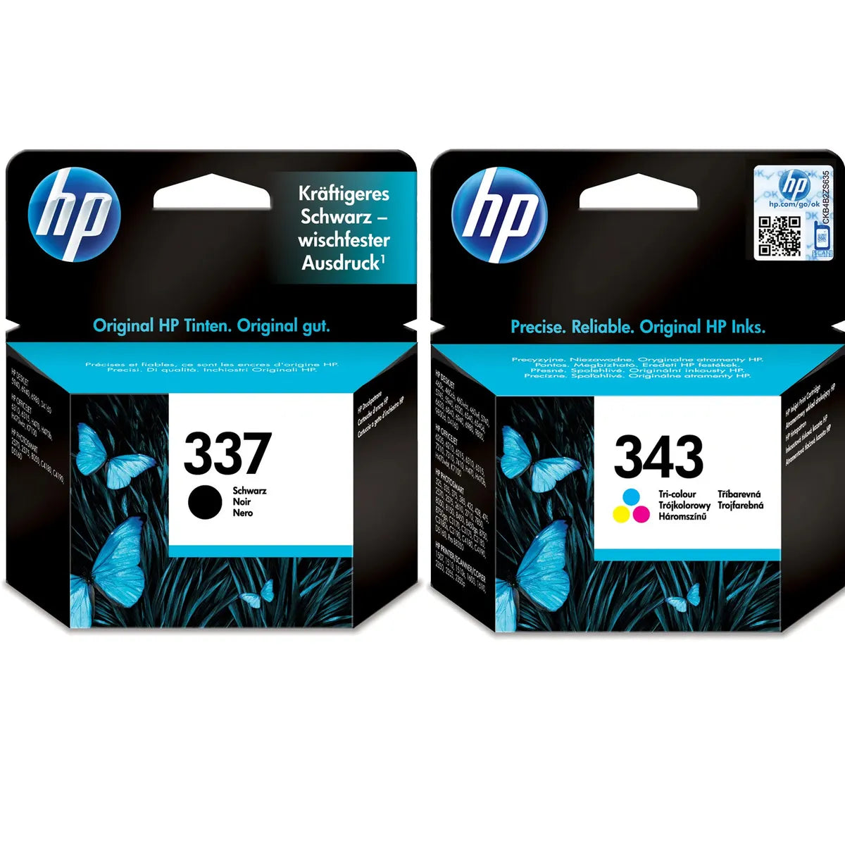 HP 337 & 343 Tinten Sparset schwarz, color (2 Stück)