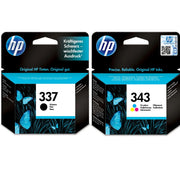 HP 337 & 343 Tinten Sparset schwarz, color (2 Stück)