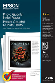 Epson Photo Quality Inkjet Paper / C13S041061 Fotopapier weiß (21 x 29,7cm (DIN A4), 100 Blatt, 102 g/m²)