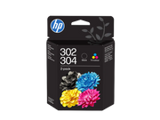 HP 302/304 / B82L1AE Tinten  schwarz, color (2 Stück)