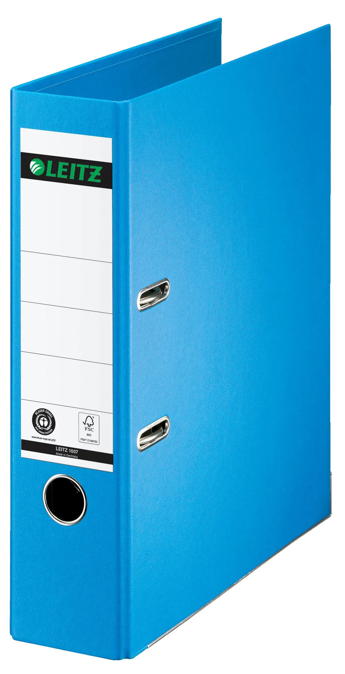 Leitz 10070030 Ordner hellblau (8cm breit, A4, Karton)