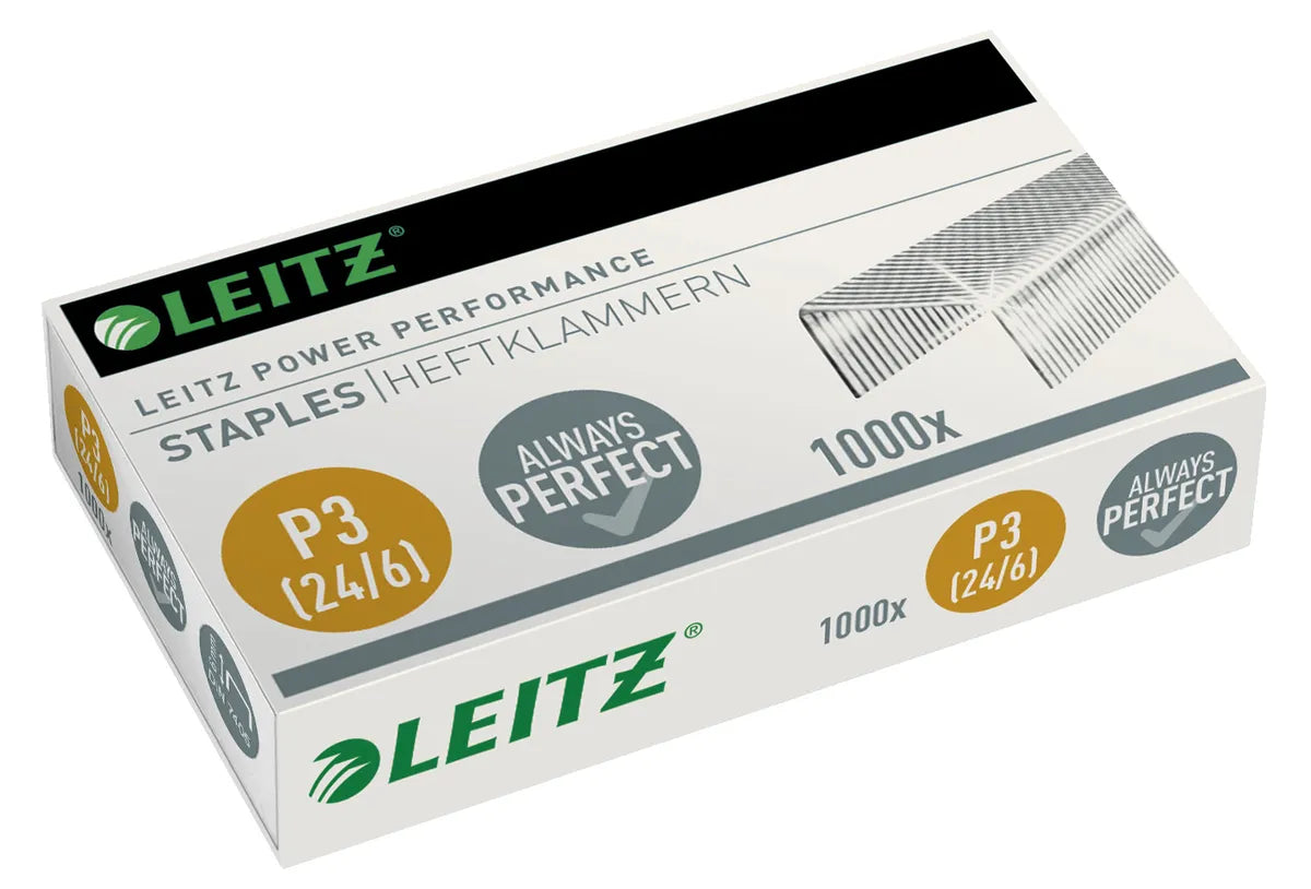Leitz Power Performance P3 / 55700000 Hefklammern   (1000 Stück) (für Heftgerät 5500, 5501, 5502, 5504, 5505, 5522, 5523, 5533, 5560 und Heftzange 5548, 5549)