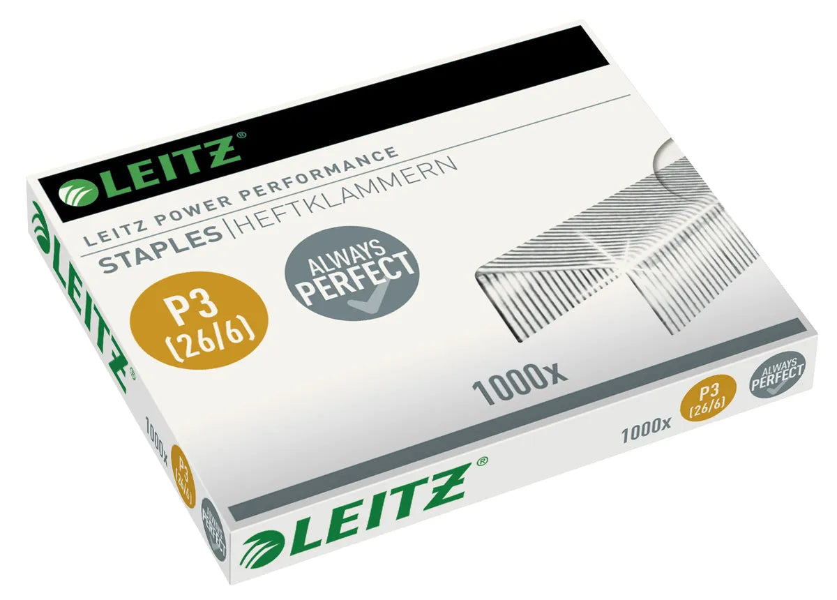 Leitz Power Performance P3 / 55720000 Hefklammern   (1000 Stück) (für Heftgerät 5500, 5501, 5502, 5504, 5505, 5522, 5523, 5533, 5560 und Heftzange 5548)