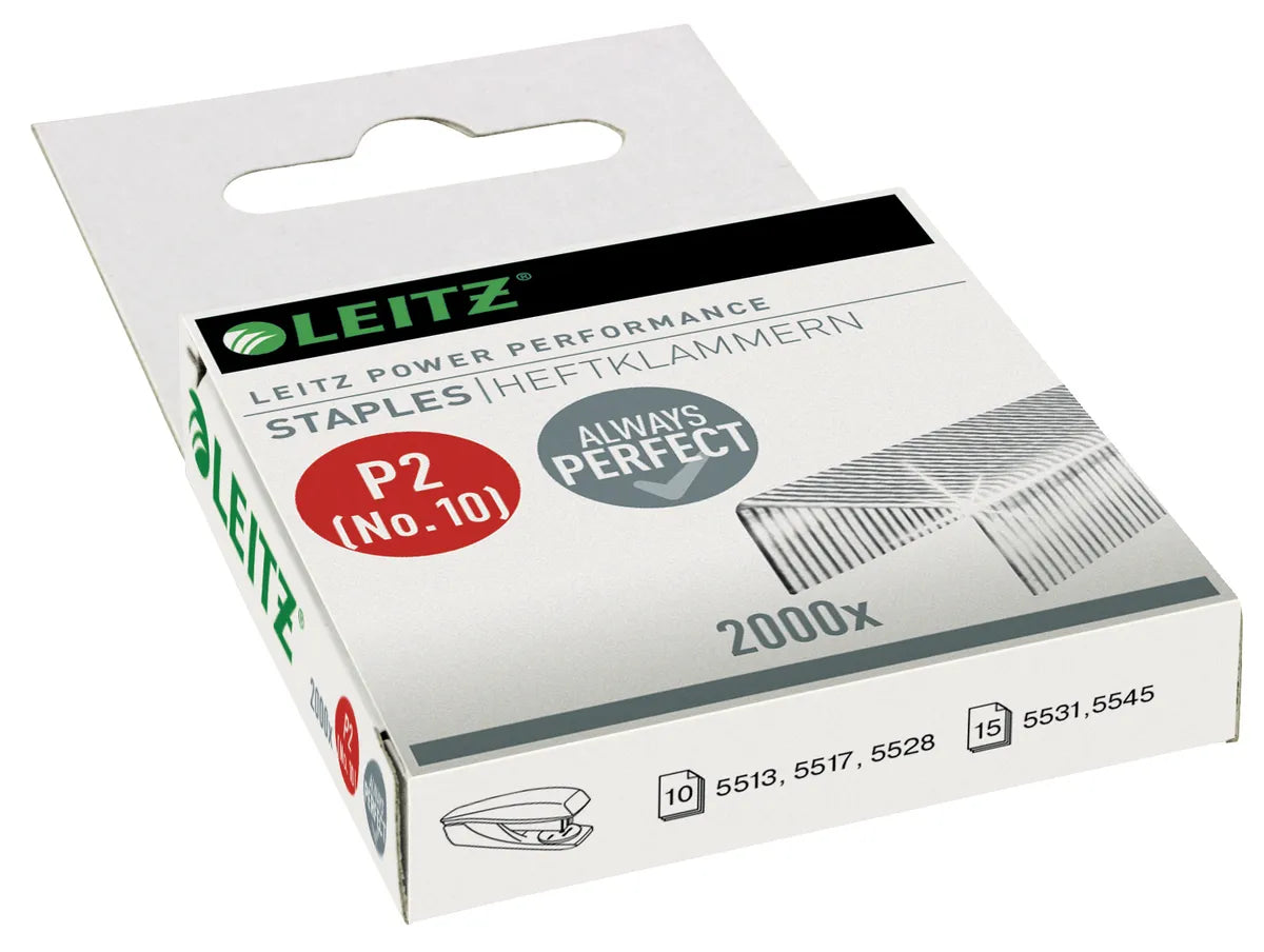 Leitz Power Performance P2 / 55771000 Hefklammern   (2000 Stück) (für Heftgerät 5513, 5517, 5528, 5531 und Heftzange 5545)