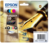 Epson 16XL / T1636 / C13T16364012 / C13T16364022 Tinten Sparset schwarz, cyan, magenta, gelb (4 Stück)