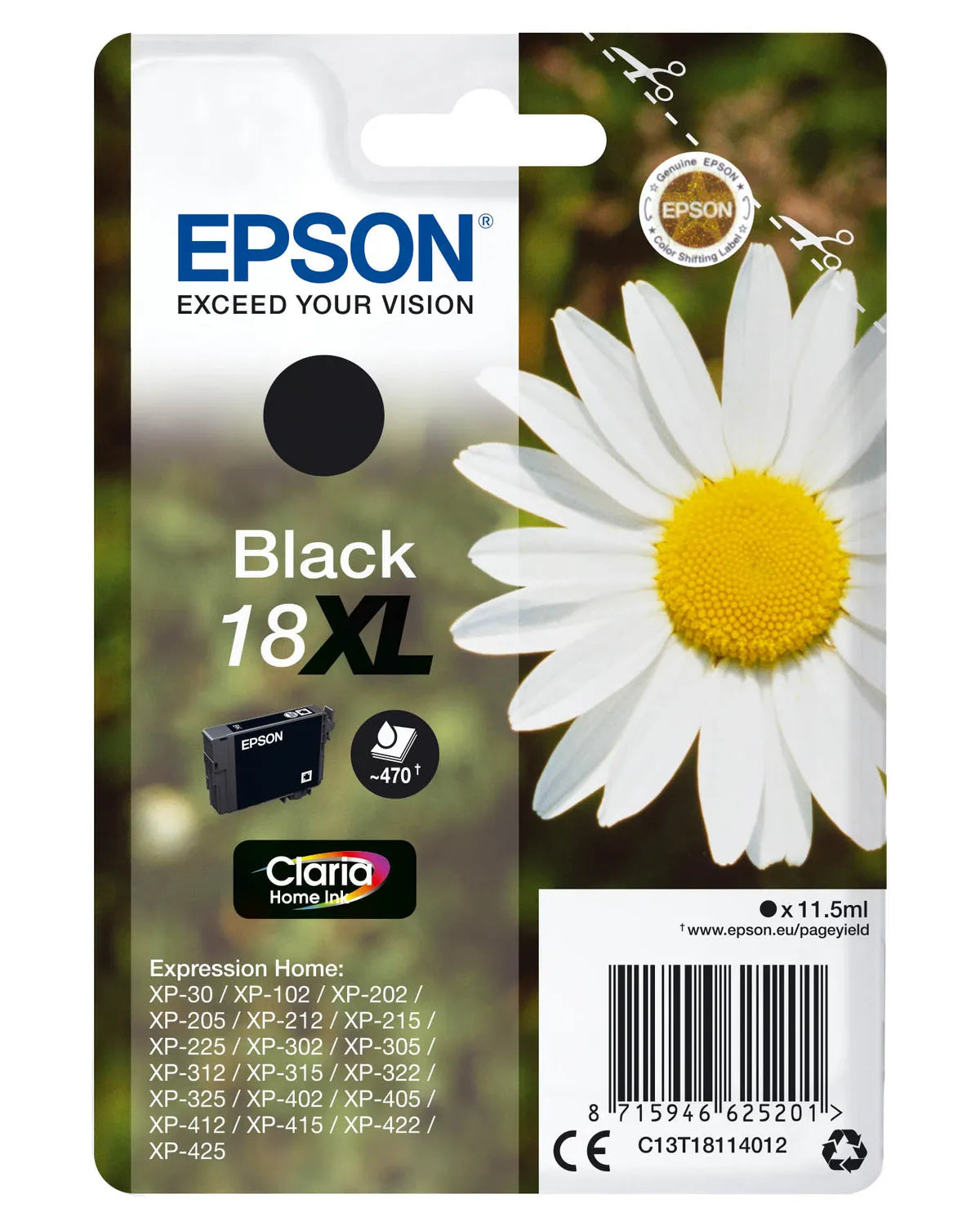 Epson 18XL / T1811 / C13T18114012 / C13T18114022 Tinte schwarz