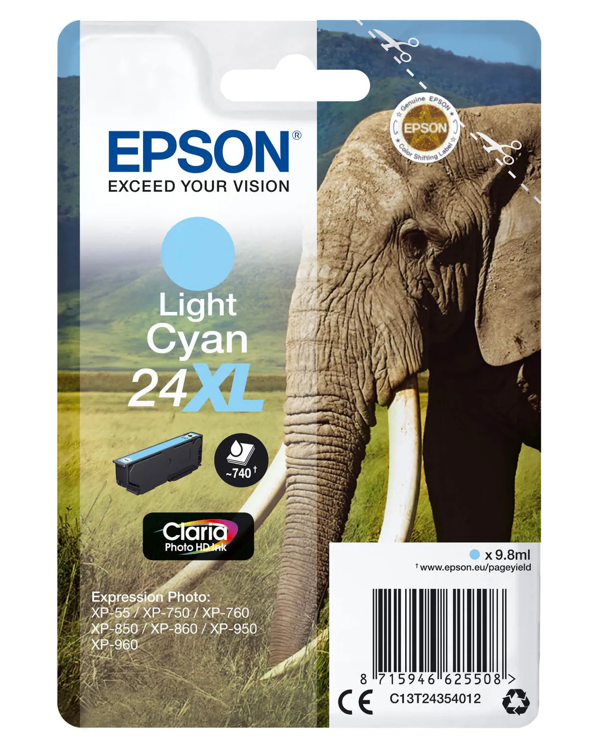 Epson 24XL / T2435 / C13T24354012 / C13T24354022 Tinte photo cyan
