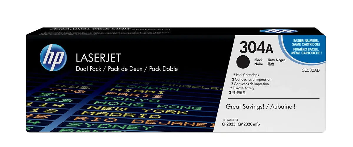 HP 304A / CC530AD Toner Doppelpack schwarz (2 Stück)