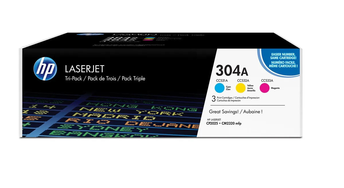 HP 304A / CF372AM Toner Sparset cyan, magenta, gelb (3 Stück)