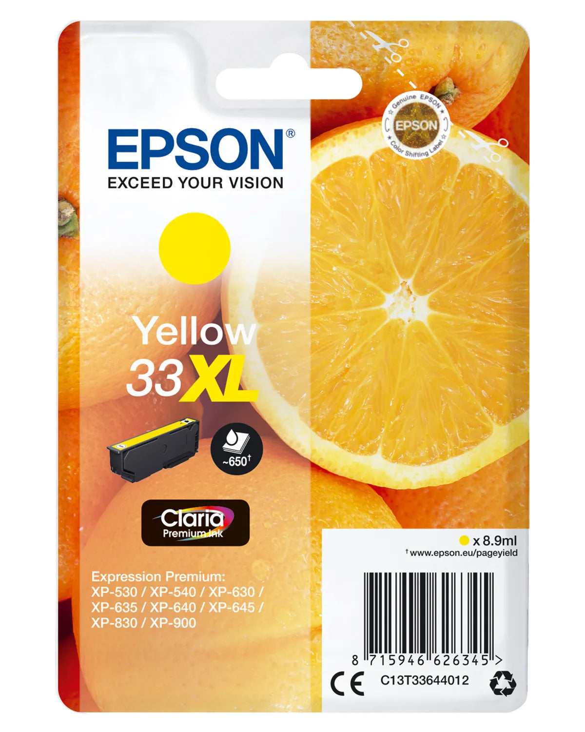 Epson 33XL / T3364 / C13T33644012 / C13T33644022 Tinte gelb