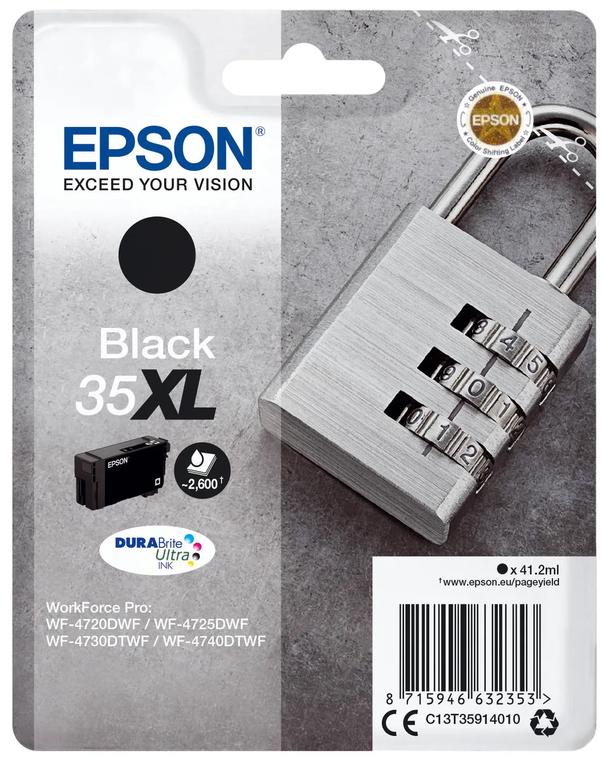 Epson 35XL / T3591 / C13T35914010 / C13T35914020 Tinte schwarz