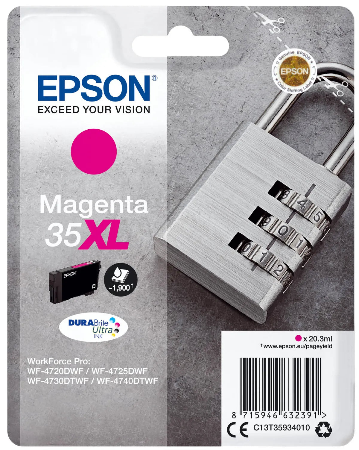Epson 35XL / T3593 / C13T35934010 / C13T35934020 Tinte magenta