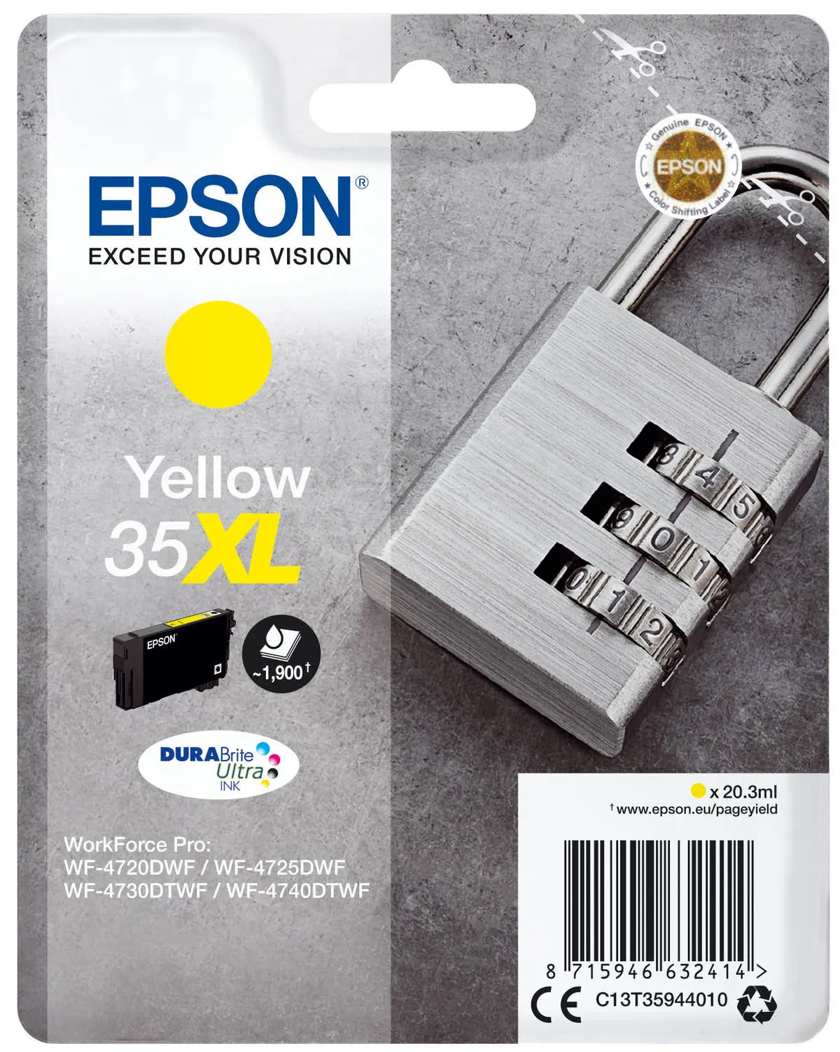 Epson 35XL / T3594 / C13T35944010 / C13T35944020 Tinte gelb