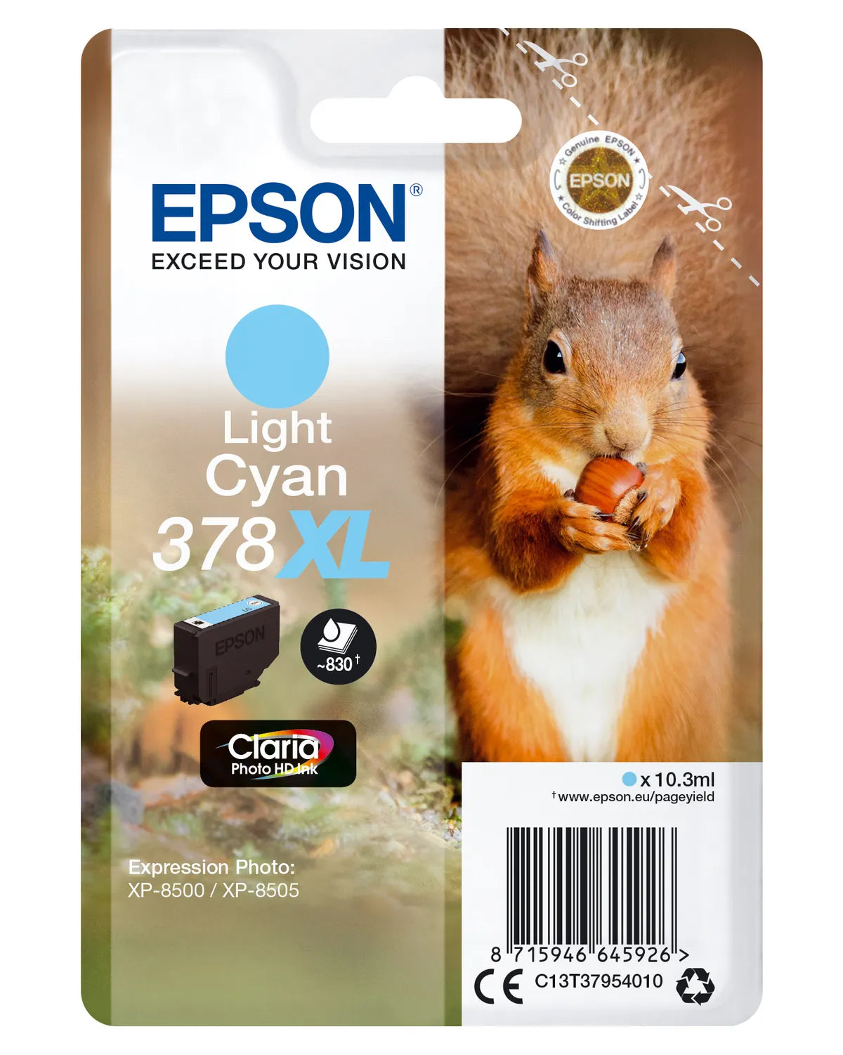 Epson 378XL / T3795 / C13T37954010 / C13T37954020 Tinte photo cyan