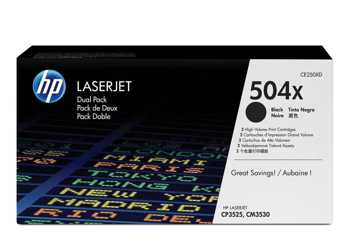 HP 504X / CE250XD Toner Doppelpack schwarz (2 Stück)