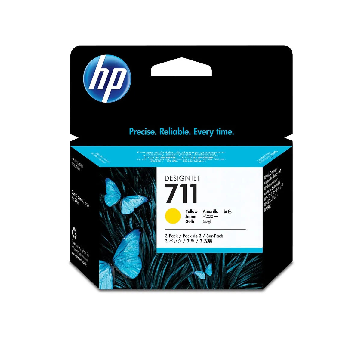 HP 711 / CZ136A Tinten Sparset gelb (3 Stück)