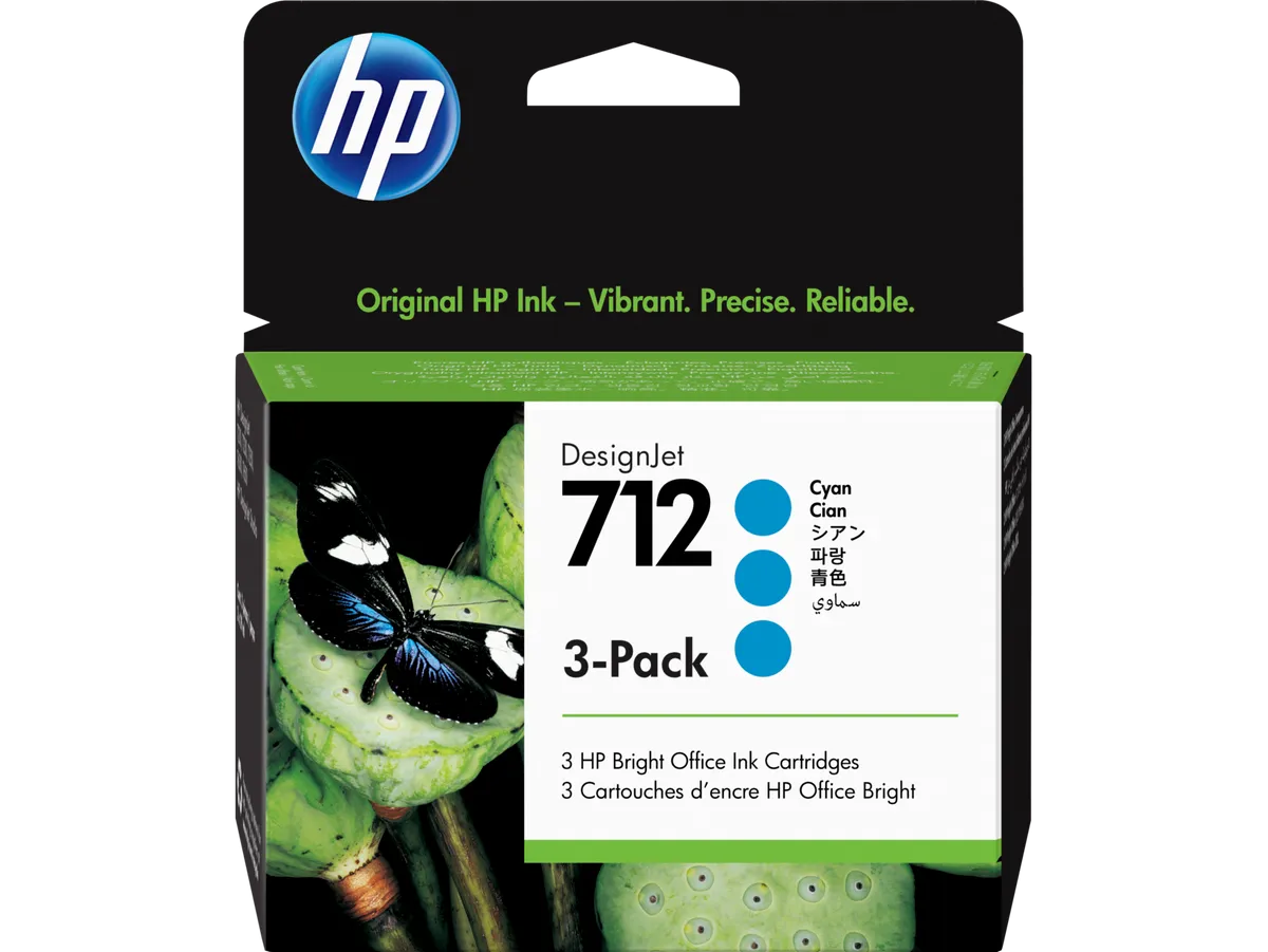 HP 712 / 3ED77A Tinten Sparset cyan (3 Stück)