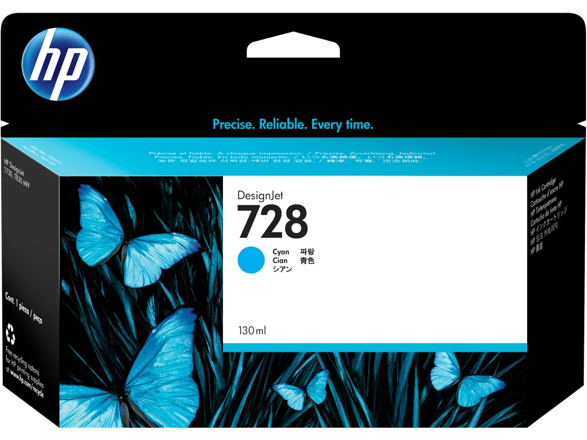 HP 728 / F9J67A Tinte cyan