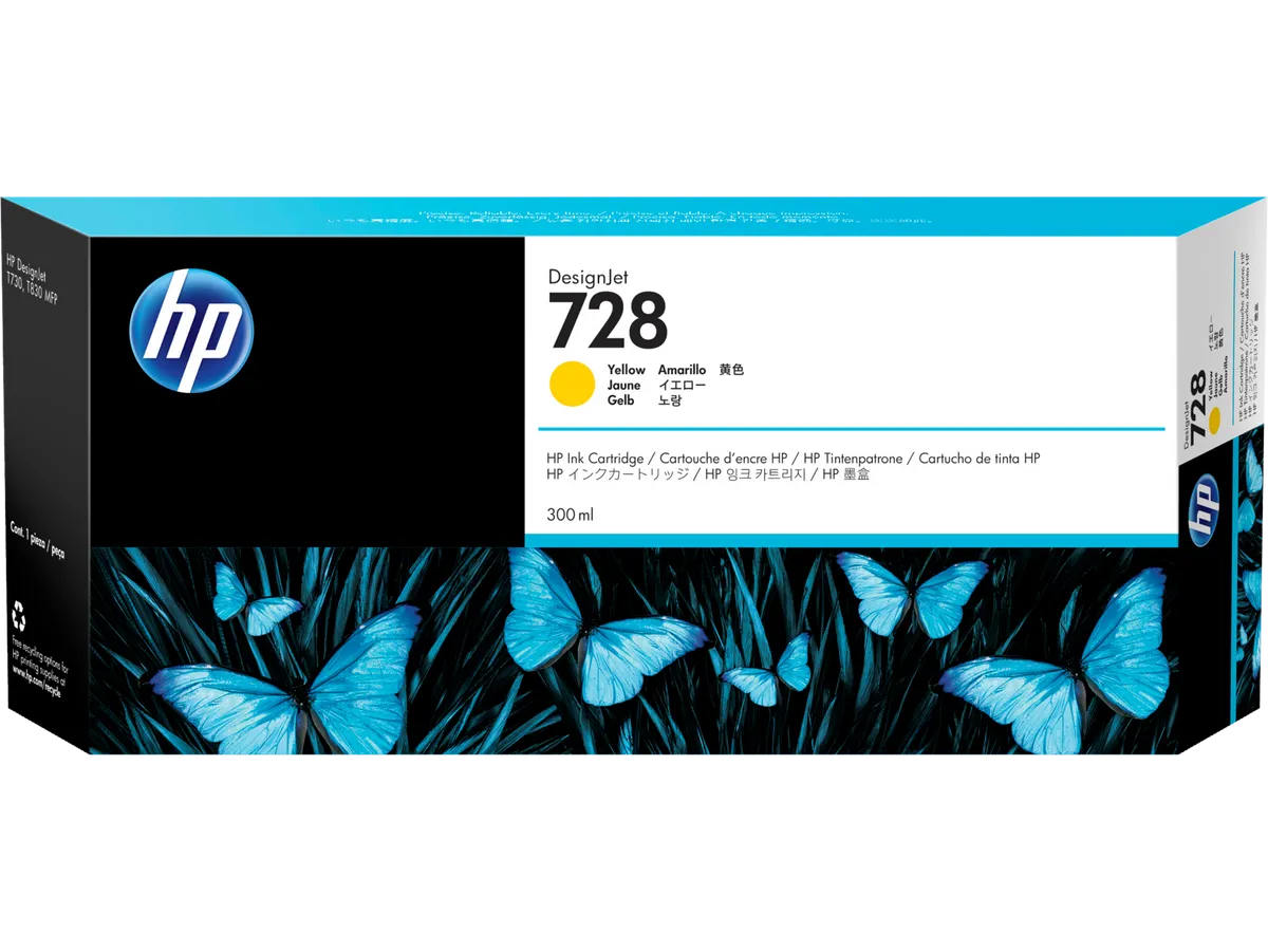 HP 728 / F9K15A Tinte gelb
