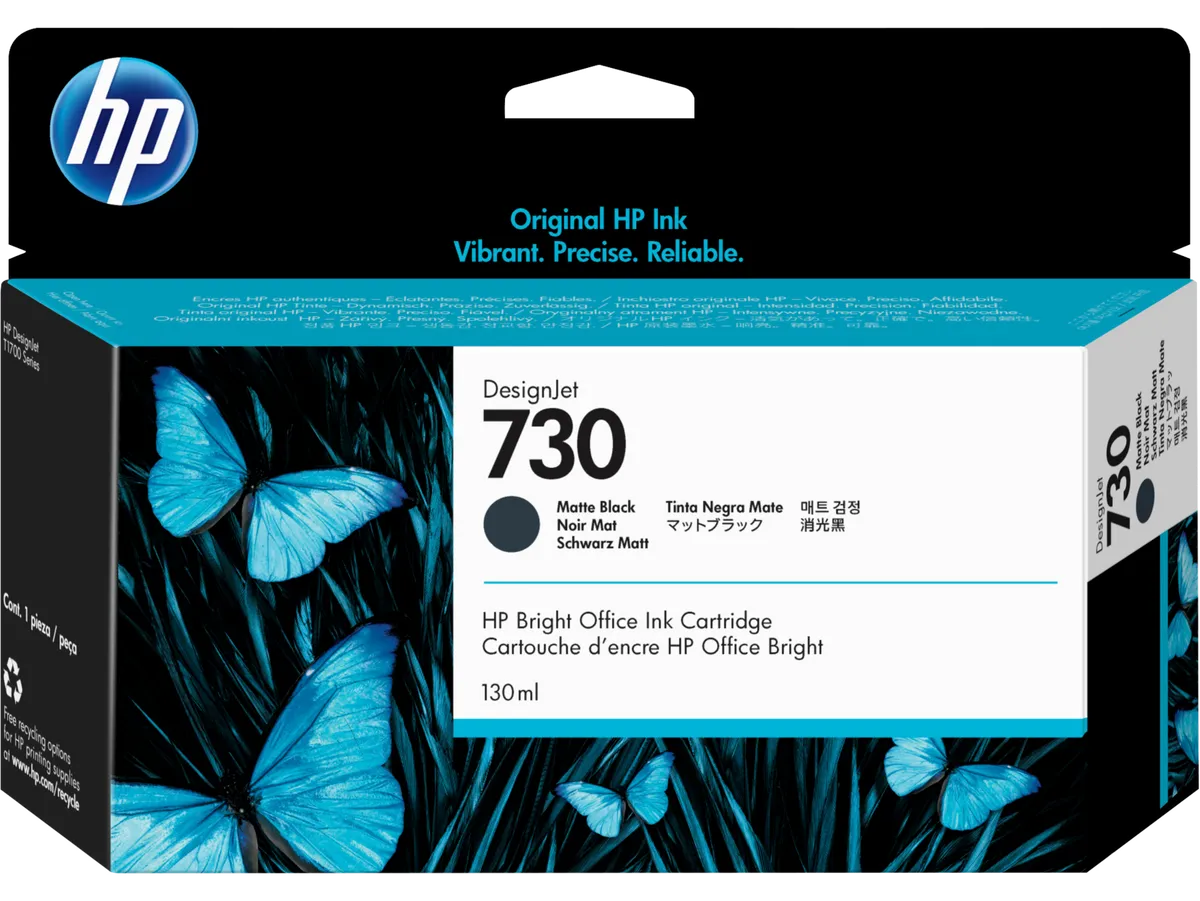 HP 730 / P2V65A Tinte matt schwarz