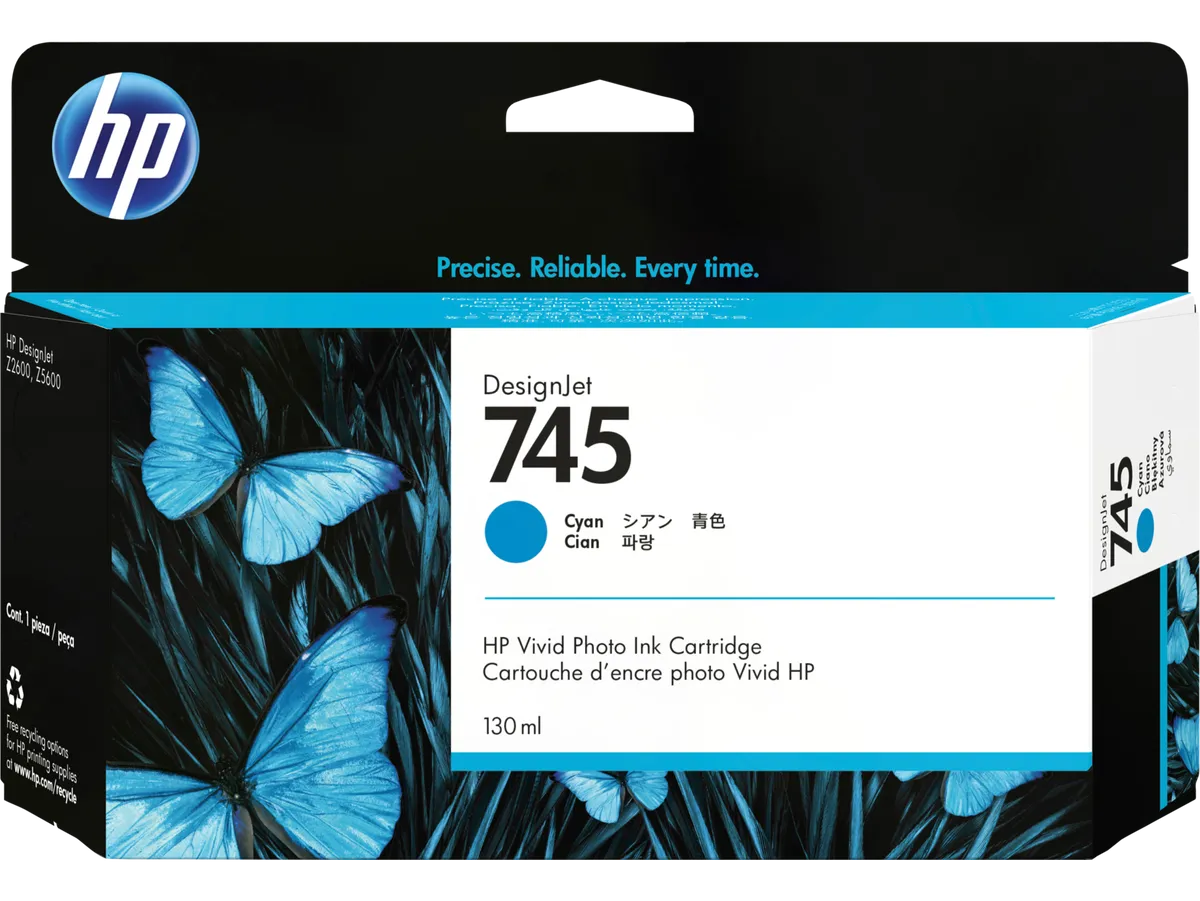 HP 745 / F9J97A Tinte cyan
