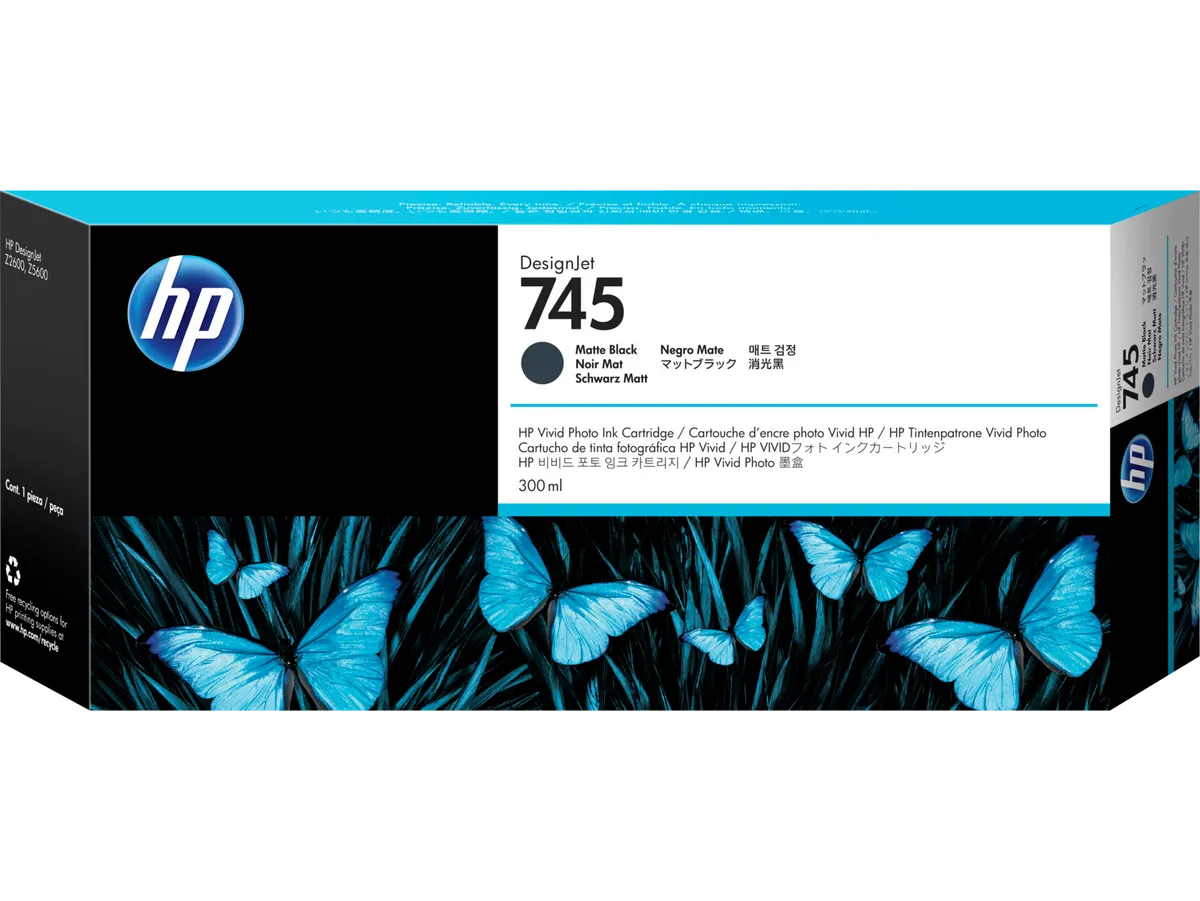 HP 745 / F9K05A Tinte matt schwarz