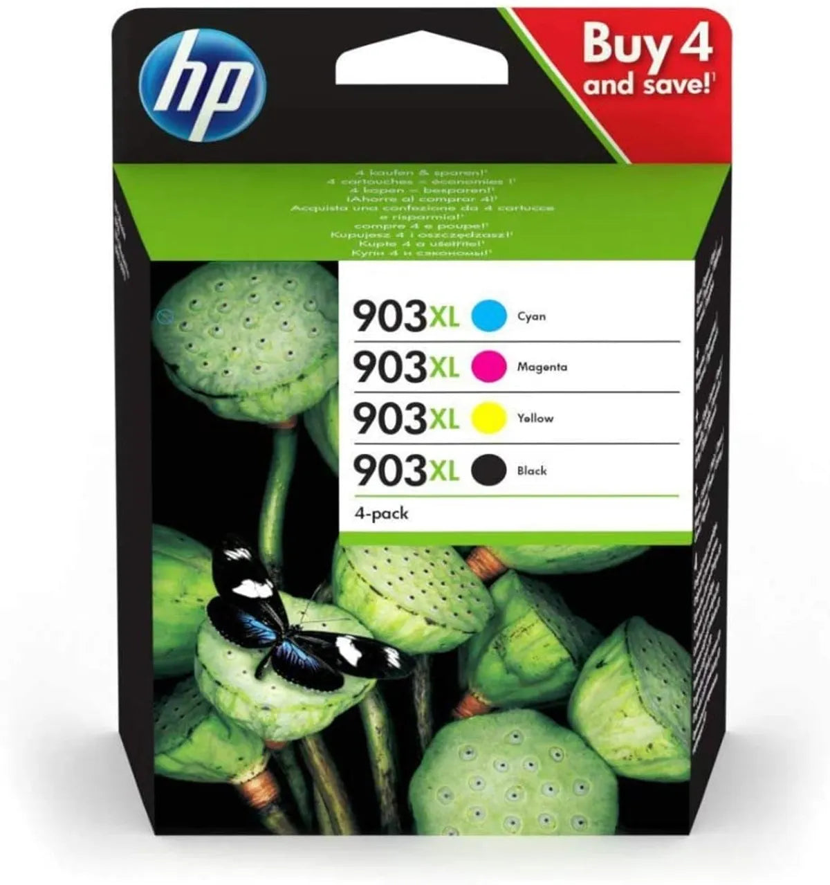 HP 903XL / 3HZ51AE Tinten Sparset schwarz, cyan, magenta, gelb (4 Stück)