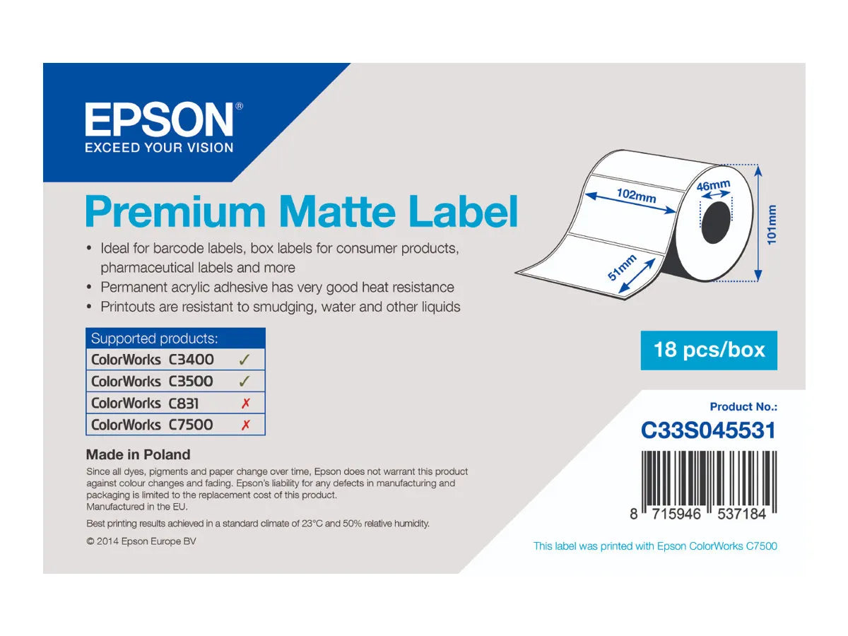 Epson C33S045531 Etiketten (102 x 51mm, 650 Stück)