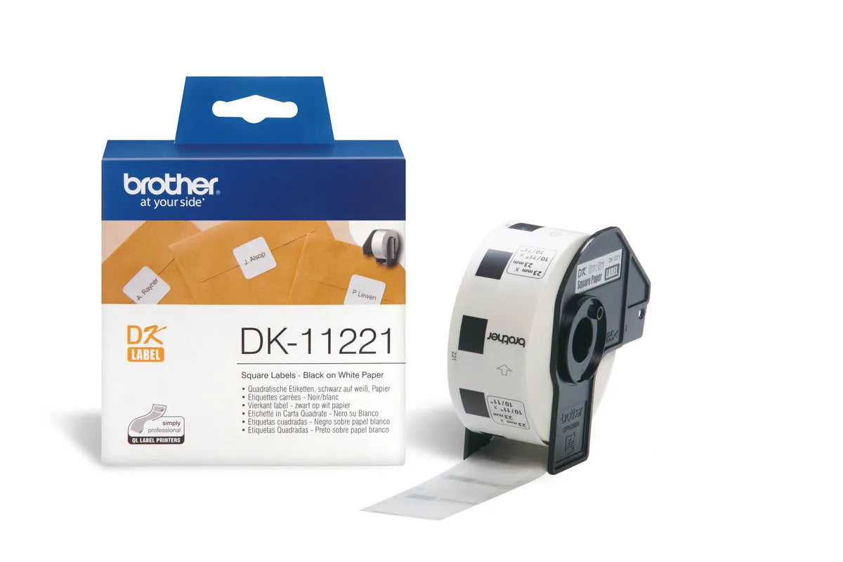 Brother DK-11221 Etiketten schwarz auf weiß (23 x 23mm, 1000 Stück)