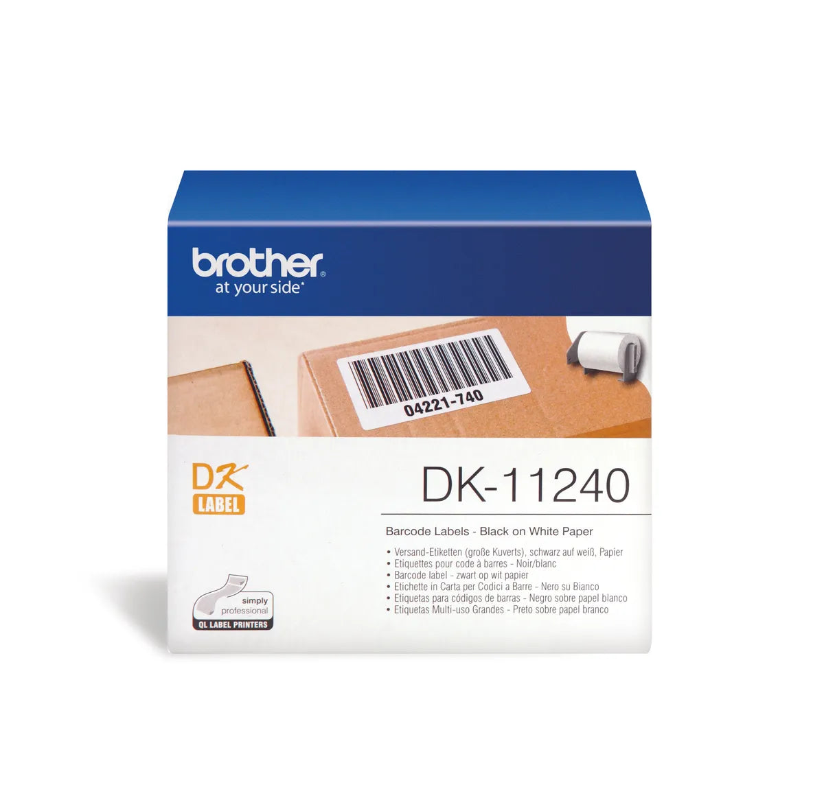 Brother DK-11240 Etiketten schwarz auf weiß (102 x 51mm, 600 Stück)