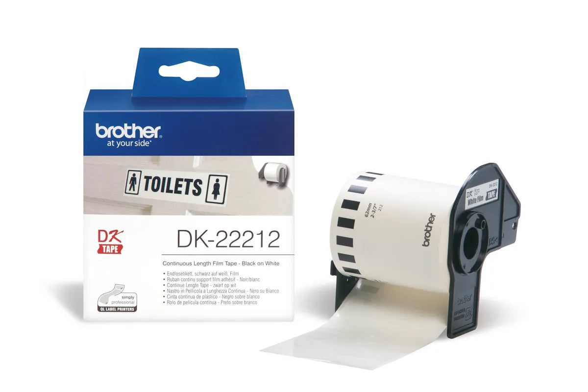 Brother DK-22212 Etiketten schwarz auf weiß (62mm x 15,24m)
