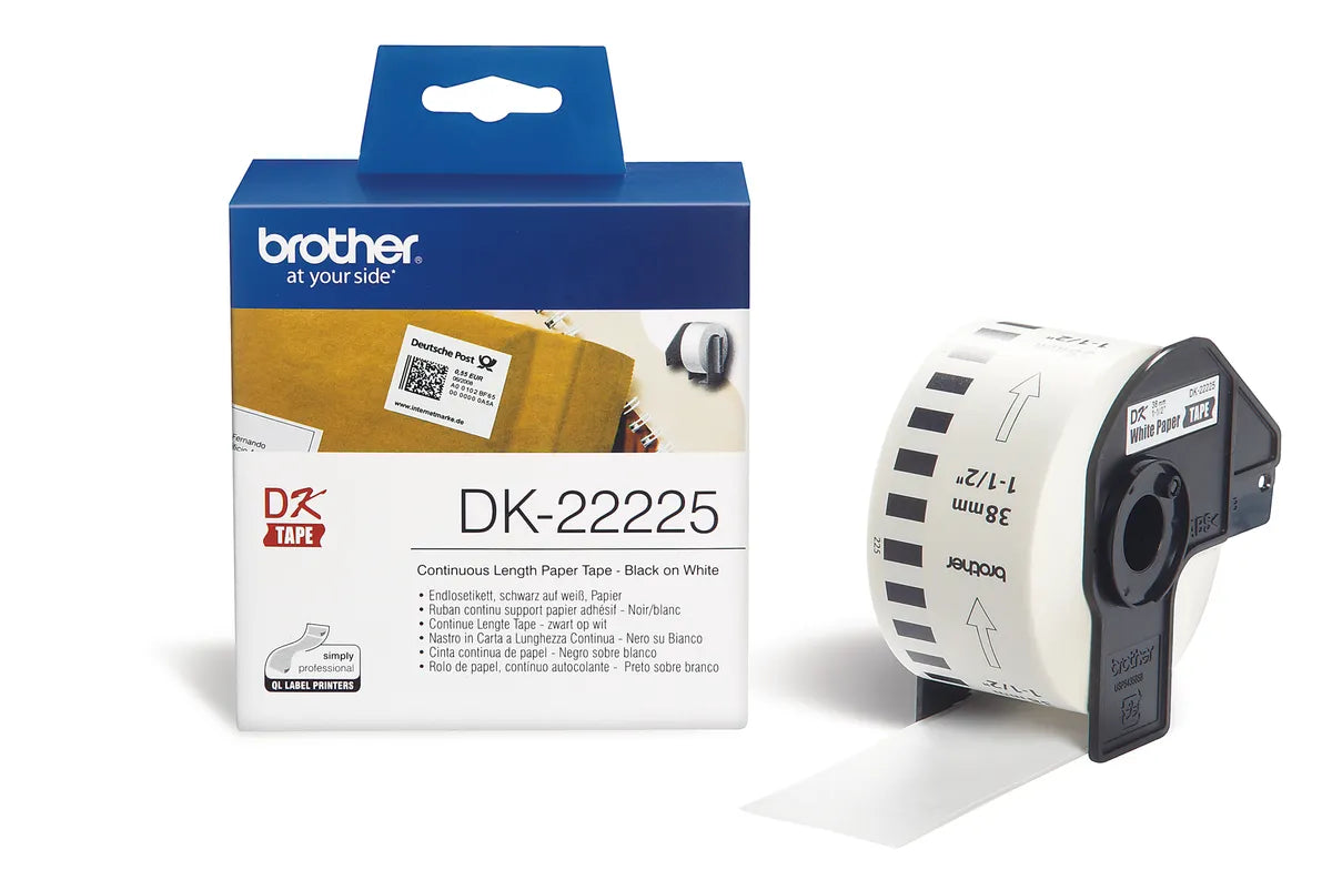 Brother DK-22225 Etiketten schwarz auf weiß (38mm x 30,48m)