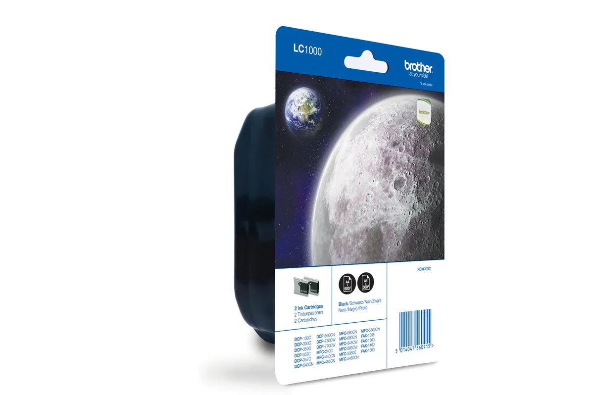 Brother LC-1000BKBP2 / LC-1000BKBP2DR Tinten Doppelpack schwarz (2 Stück)
