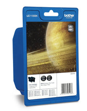 Brother LC-1100BKBP2 / LC-1100BKBP2DR Tinten Doppelpack schwarz (2 Stück)